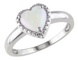 Opal Heart Ring 1.0 Carat (ctw) in Sterling Silver